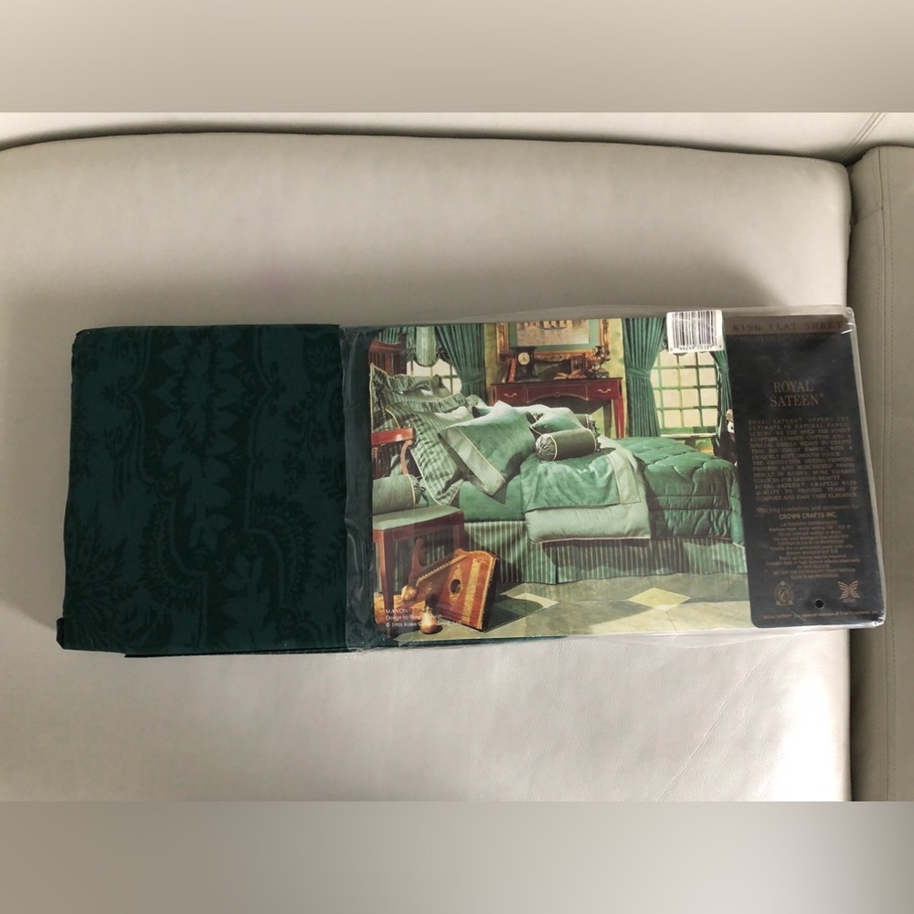 MANON Egyptian 100%Cotton King Flat Sheet Vintage Luxury Royal Sateen New in box - Picture 13 of 13